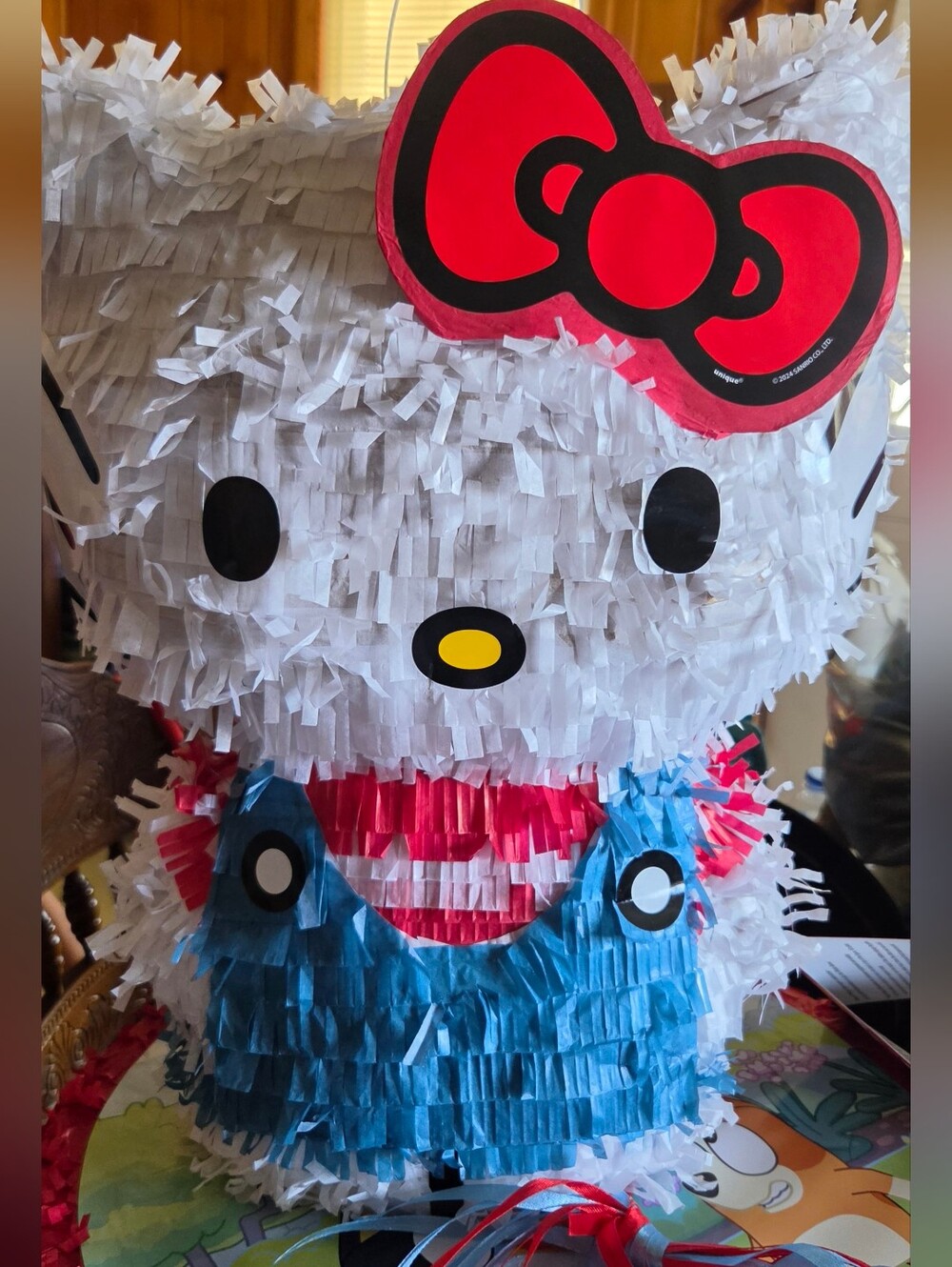 Hello Kitty White, Blue & Red Party Piñata, New, Approx. 17" Tall